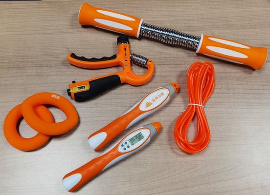 Vijfvingerversterker Handle Fitness Krachttraining Draagbare metaal siliconen armtraining Gepersonaliseerd logo