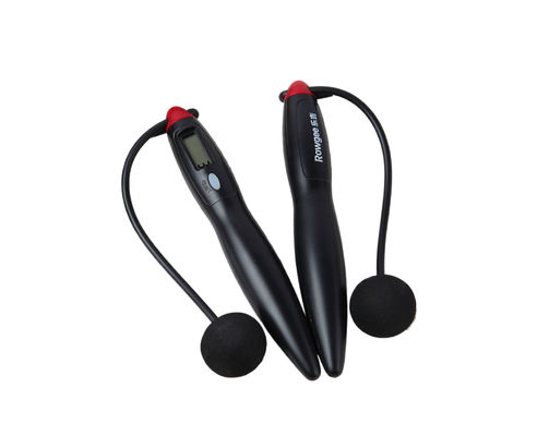 Eenvoudig zwart draadloos springtouw JS-310 met 200 mm lengte en loop teller
