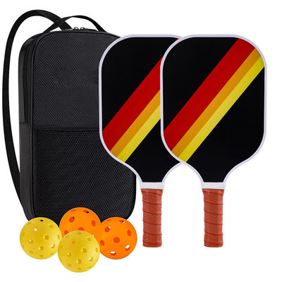 Complete Pickleballset voor volwassenen met 2 fiberglas paddles, 4 buitenballen en een draagtas