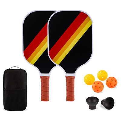 Complete Pickleballset voor volwassenen met 2 fiberglas paddles, 4 buitenballen en een draagtas