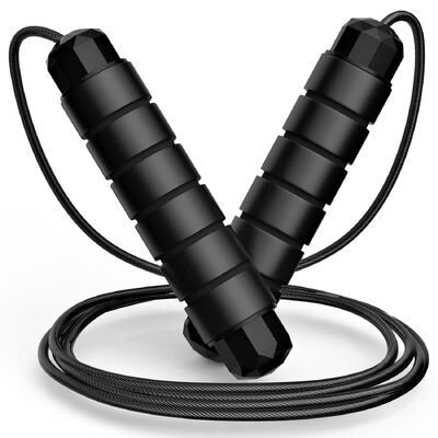 Gepersonaliseerd logo fitness spring touw professionele met 325g gewicht en zwarte kleur