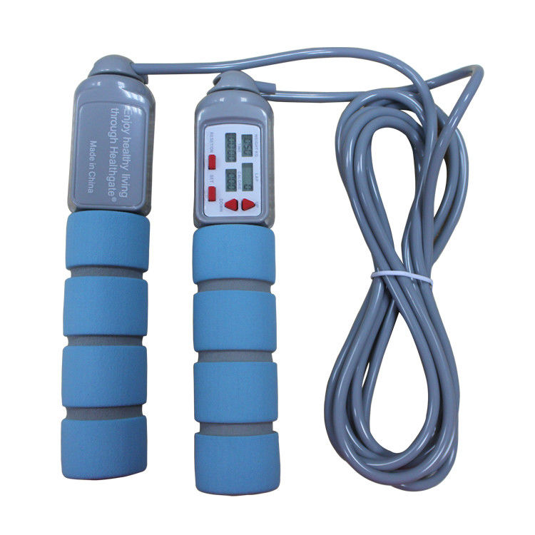 Fitness springtouw 20 kg PVC springtouw voor fitnesstraining met PP-handvat OK-168 Baby Blauwe kleur Skiptouw