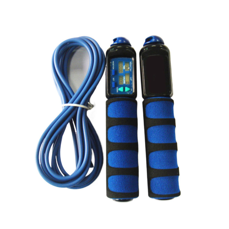 Fitness Springtouw Custom Kleur Logo Zwart Donkerblauw Springtouw Elektronisch Oefening Springtouw OK-168