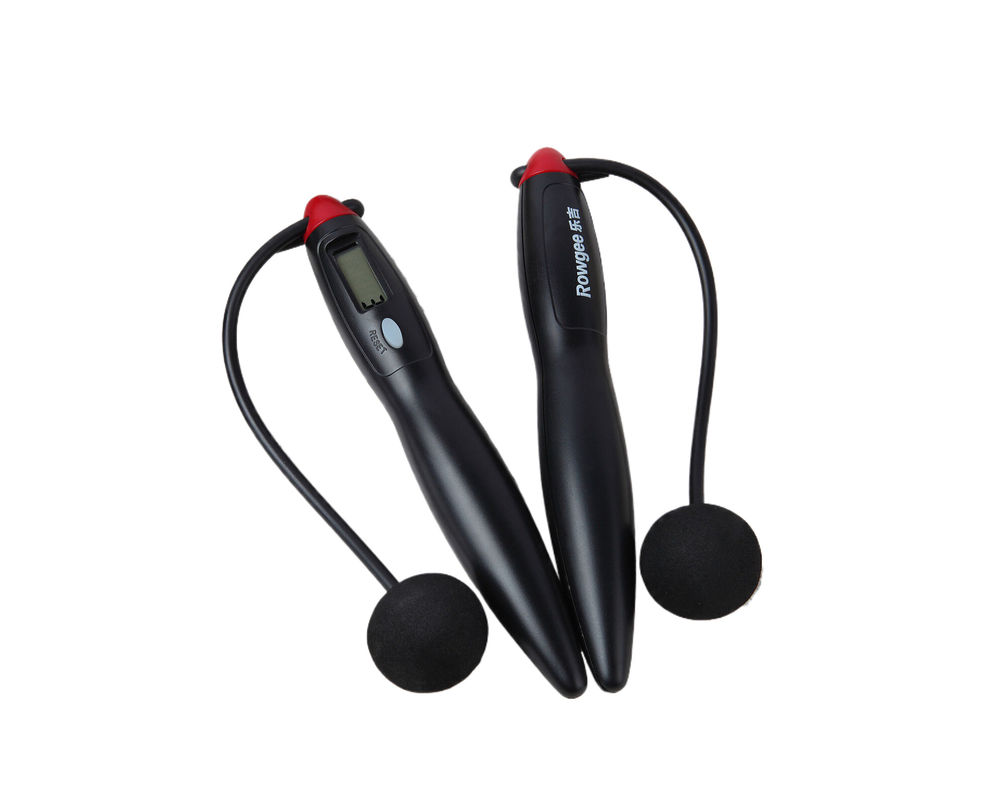 Eenvoudig zwart draadloos springtouw JS-310 met 200 mm lengte en loop teller
