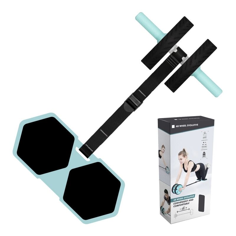 Multifunctionele Ab Roller Wielset met Kniemat en Weerstandsband voor Core Training Thuis en Full Body Workout