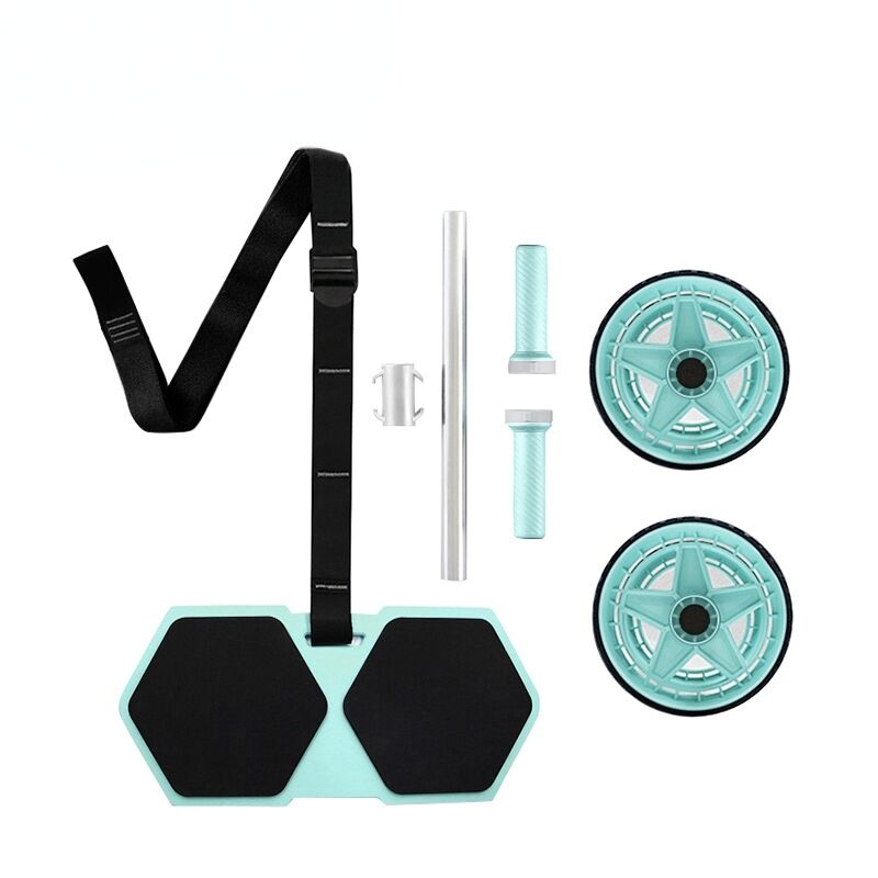 Home Fitness Ab Roller Kit met niet-slip-wielen en verstelbare riem voor buik en kern kracht training